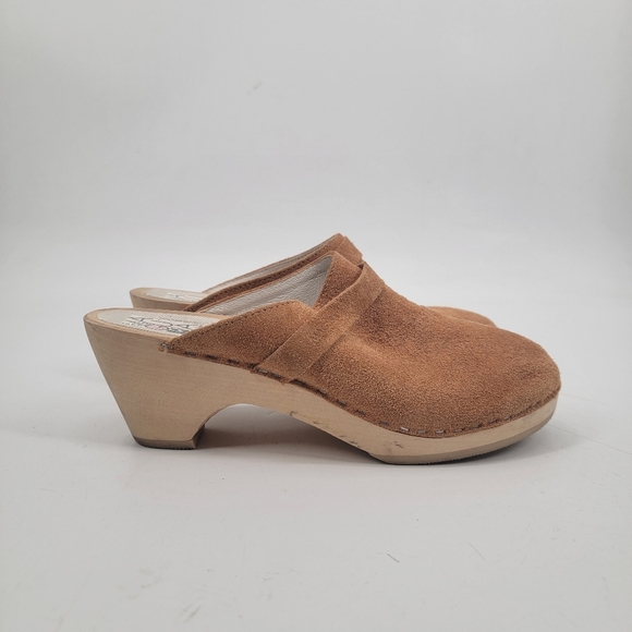 Maguba Swedish Berkeley Husband Clogs Size 41 Camel Tan Leather Boho Minimalist - Picture 7 of 16